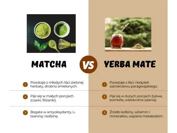 matcha vs yerba mate smak porównanie