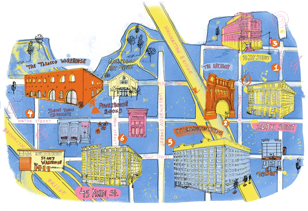 Mappa attrazioni Brooklyn DUMBO Williamsburg