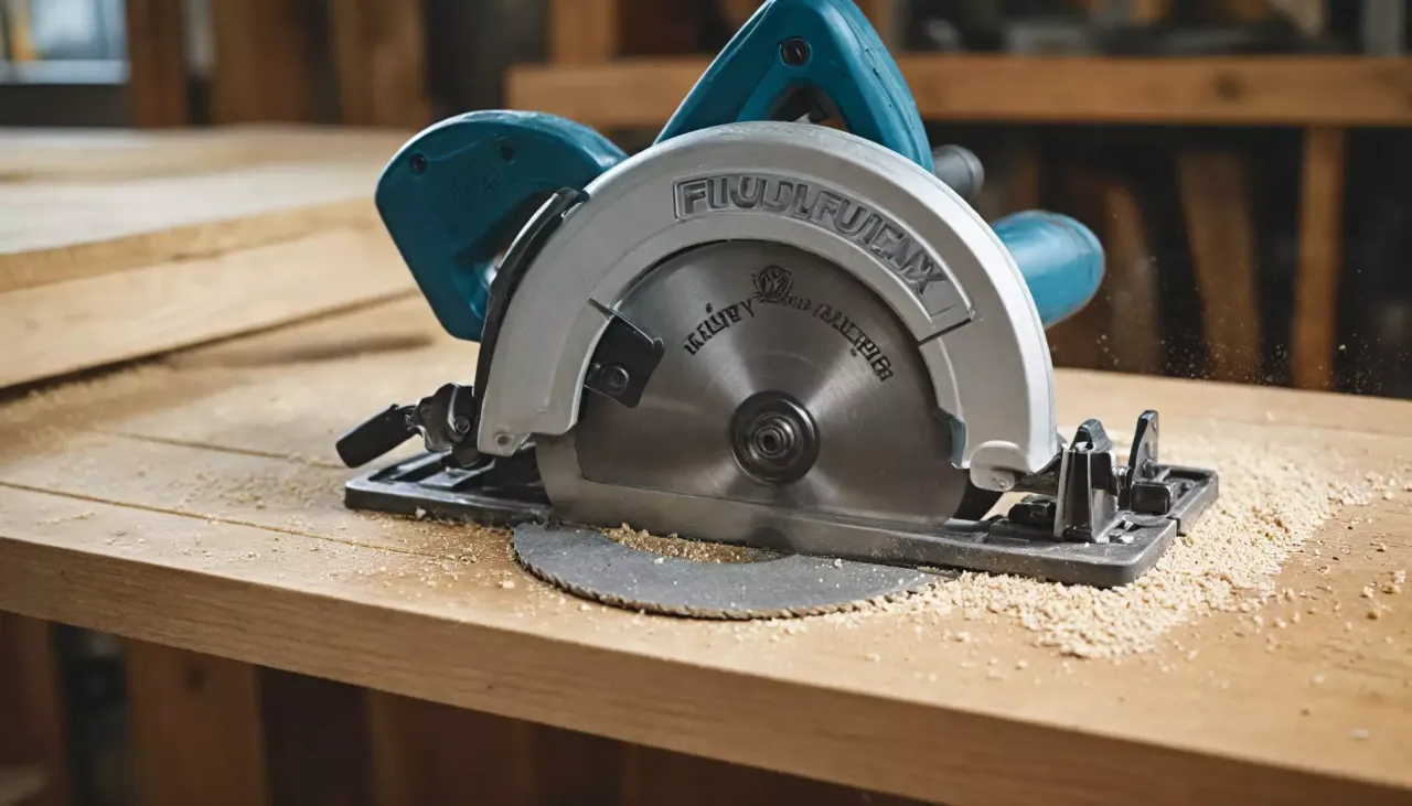 cięcie blatu kuchennego pilarką tarczową z prowadnicą