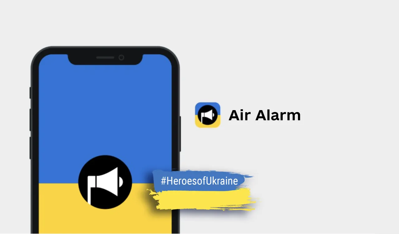 Zrzut ekranu aplikacji Alarm Powietrzny Ukraina