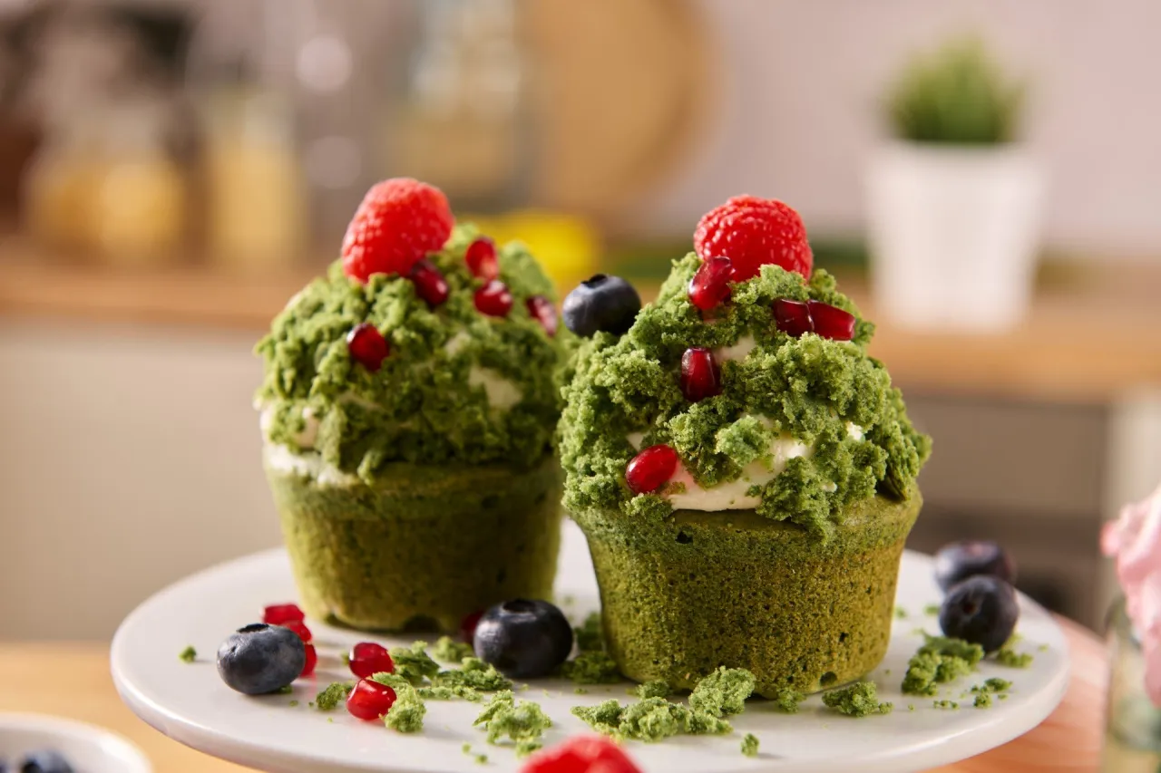 przepis na babeczki leśny mech idealny kolor