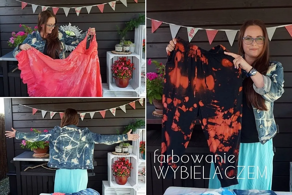 koszulka z wybielaczem efekt tie dye