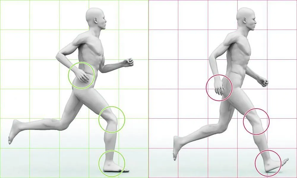 infografika mięśnie pracujące podczas biegania w miejscu