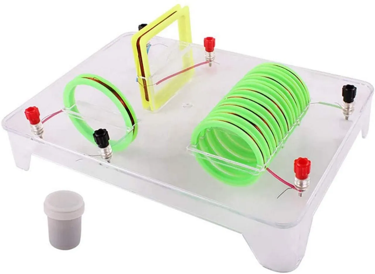 Eksperyment indukcji elektromagnetycznej cewka magnes