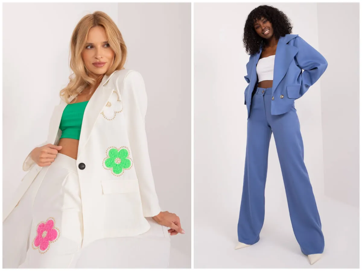 Fasony bluzek do białego garnituru