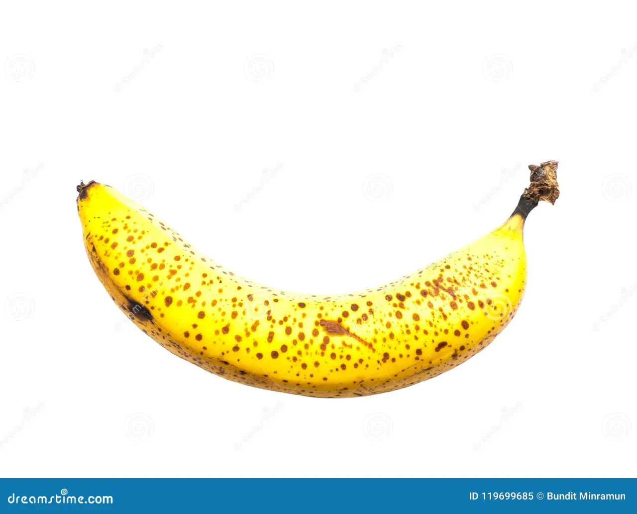 dojrzały banan z kropkami