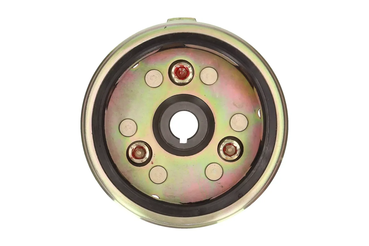 koło magnesowe z łopatkami wentylatora i cewkami