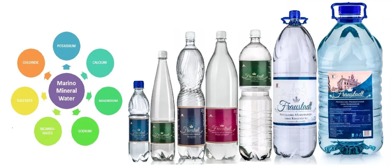 r&oacute;żne butelki wody średniozmineralizowanej