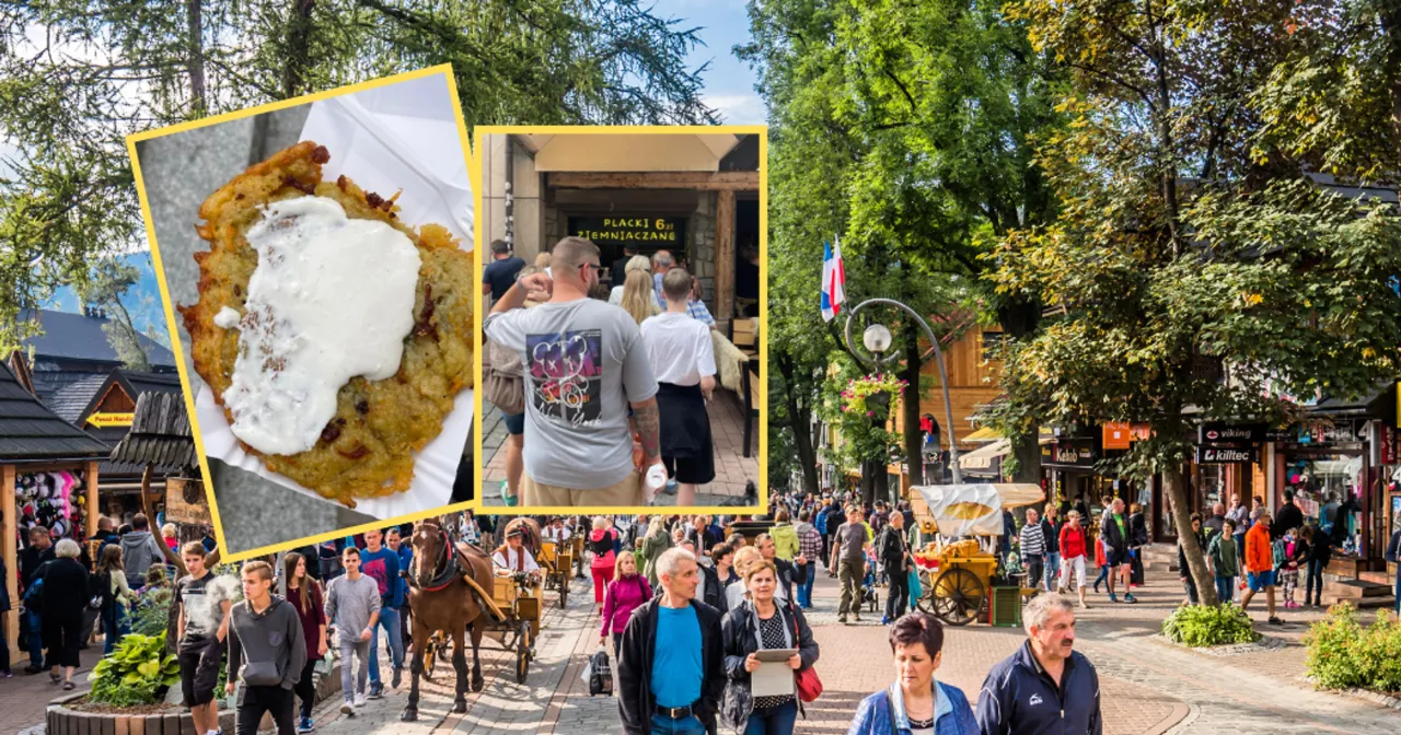 Krup&oacute;wki Zakopane oscypki tłumy