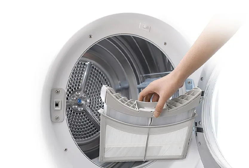 Filtr kłaczk&oacute;w w suszarce bębnowej czyszczenie