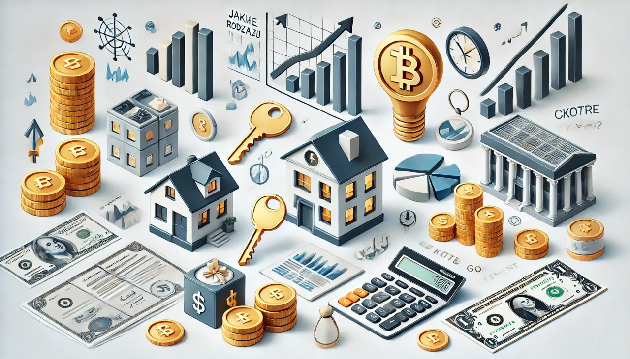 r&oacute;żne rodzaje inwestycji finansowych ikony