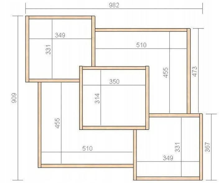 wysokość montażu półek schemat