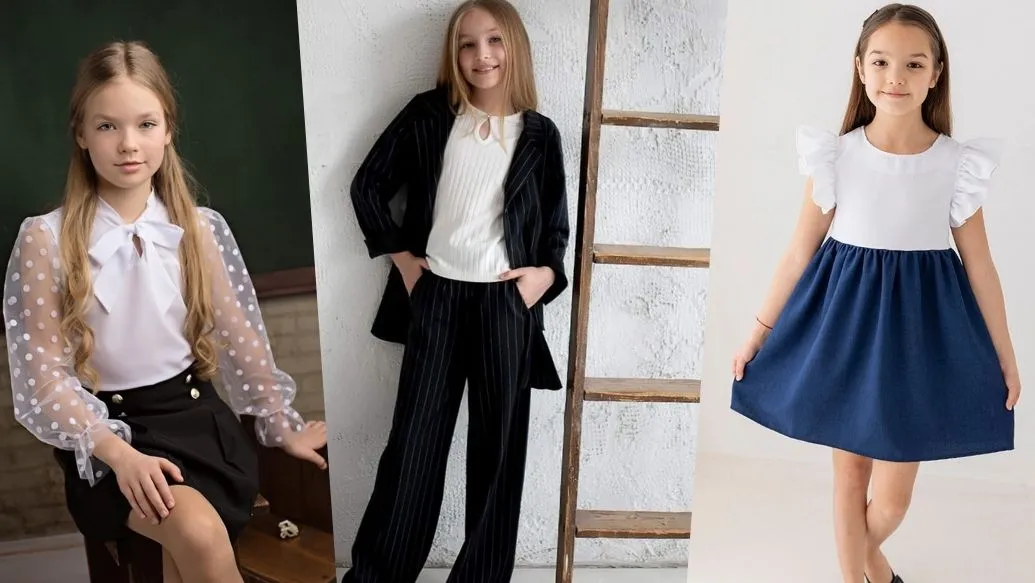 Stylizacje galowe dla dziewczynek, biała bluzka i spódnica plisowana, eleganckie spodnie dla dzieci