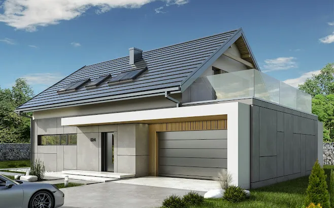 Projekt domu z dobudowanym budynkiem gospodarczym lub garażem