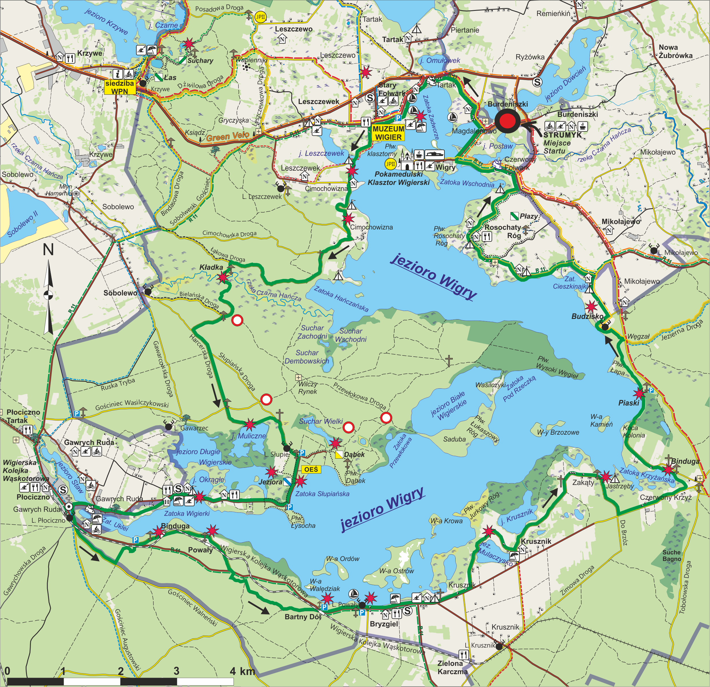 Mapa jezior Podlasie