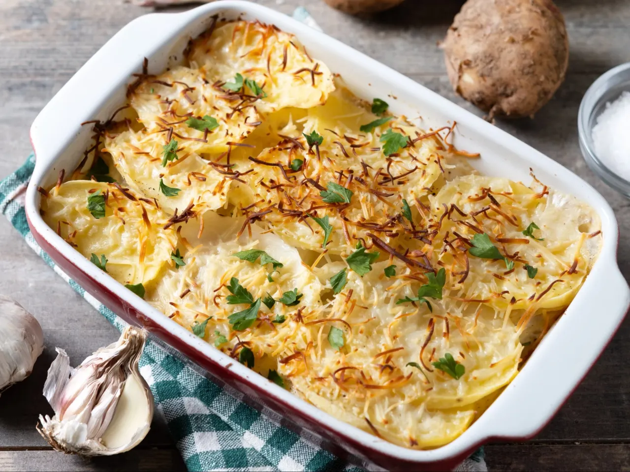 Składniki na zapiekankę ziemniaczaną Ewy Wachowicz