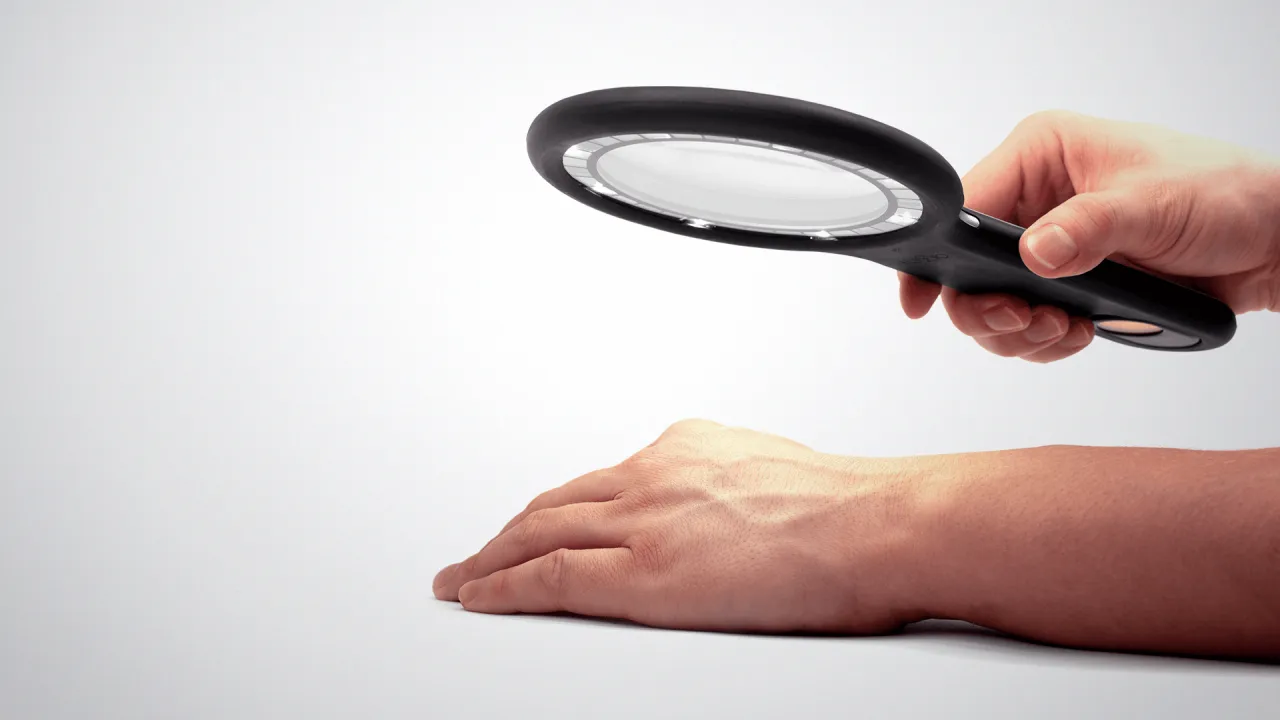 Dwie dłonie, jedna z lupą, druga z tabletem, pokazujące różnicę między surowym kodem a narzędziami deweloperskimi