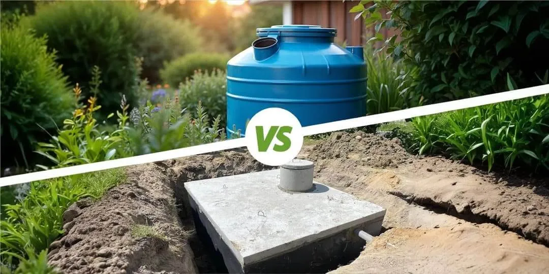 zbiornik na deszcz&oacute;wkę plastikowy i betonowy