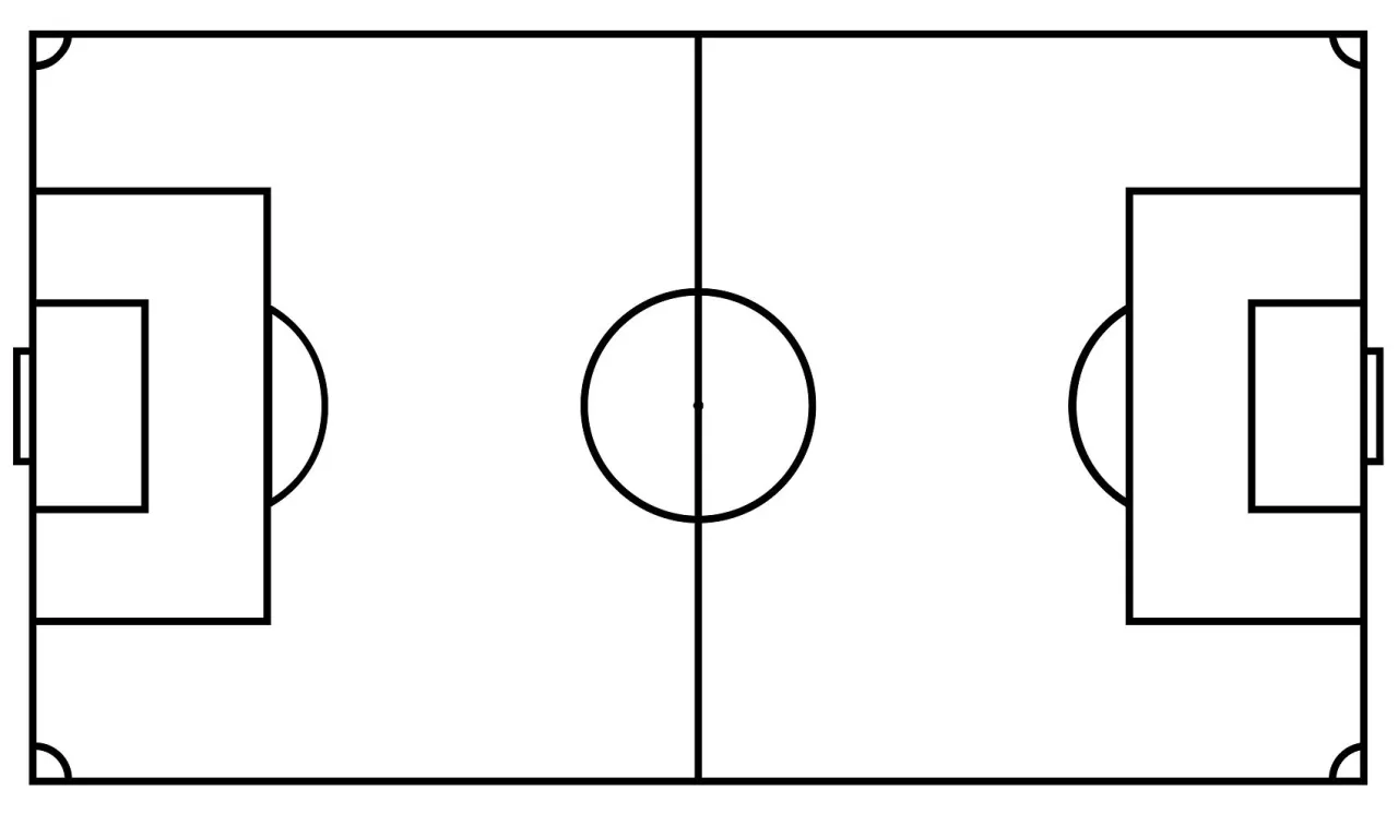 Rysunek boiska piłkarskiego krok po kroku