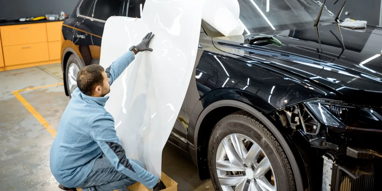 proces oklejania samochodu folią detailing