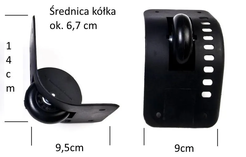 jak zmierzyć k&oacute;łko walizki schemat