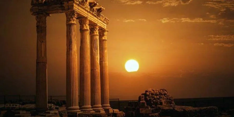 Apollon-Tempel Side Sonnenuntergang
