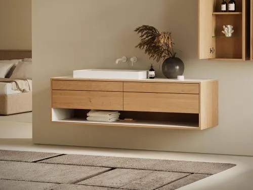 Zdjęcie Badezimmer Unterschrank Holz: Stilvolle Lösungen für jeden Raum