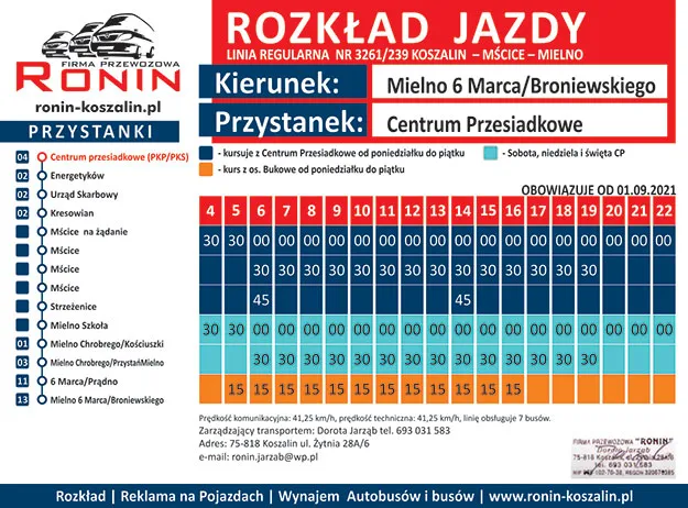 Dworzec PKP Koszalin busy do Mielna, przystanek autobusowy Koszalin Mielno