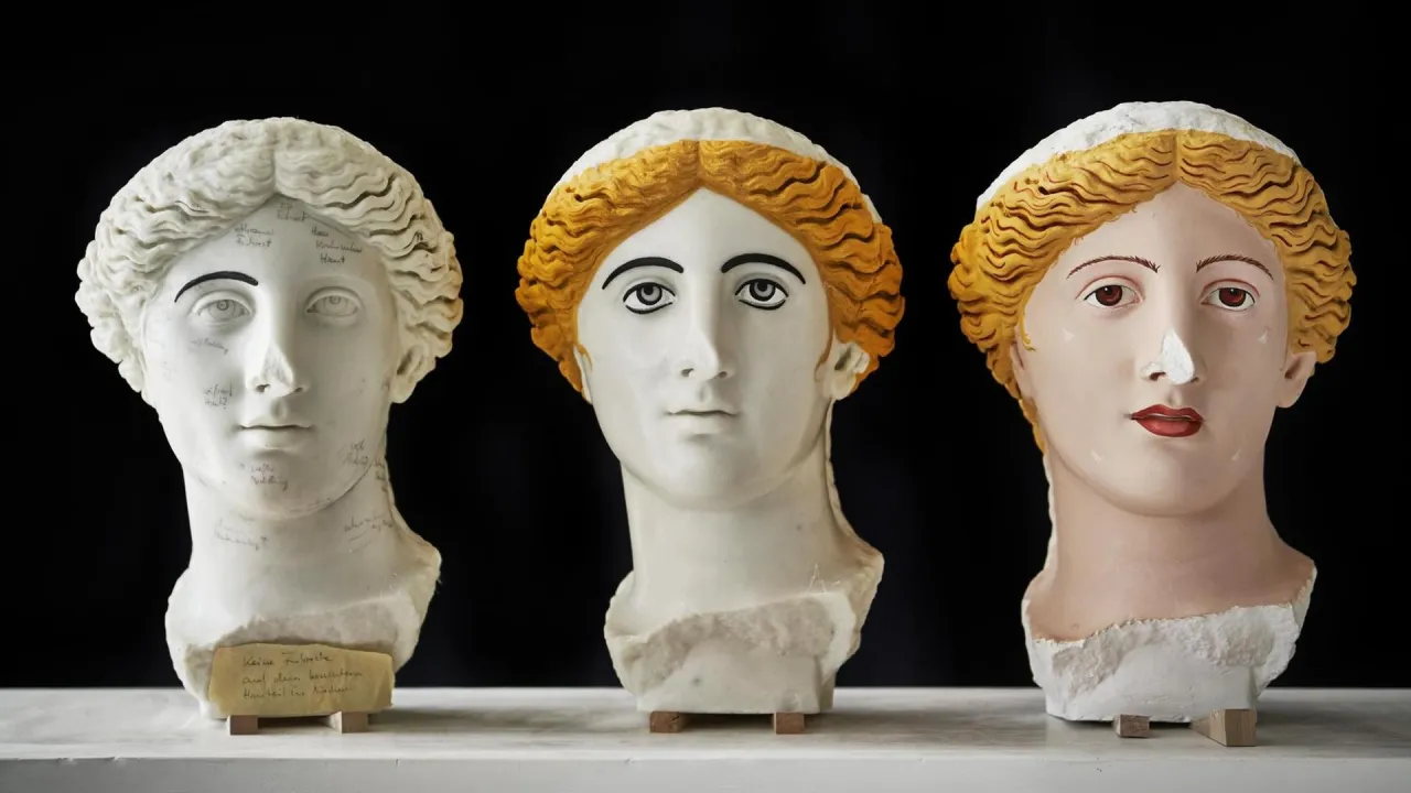 rekonstruktion farbige antike statuen