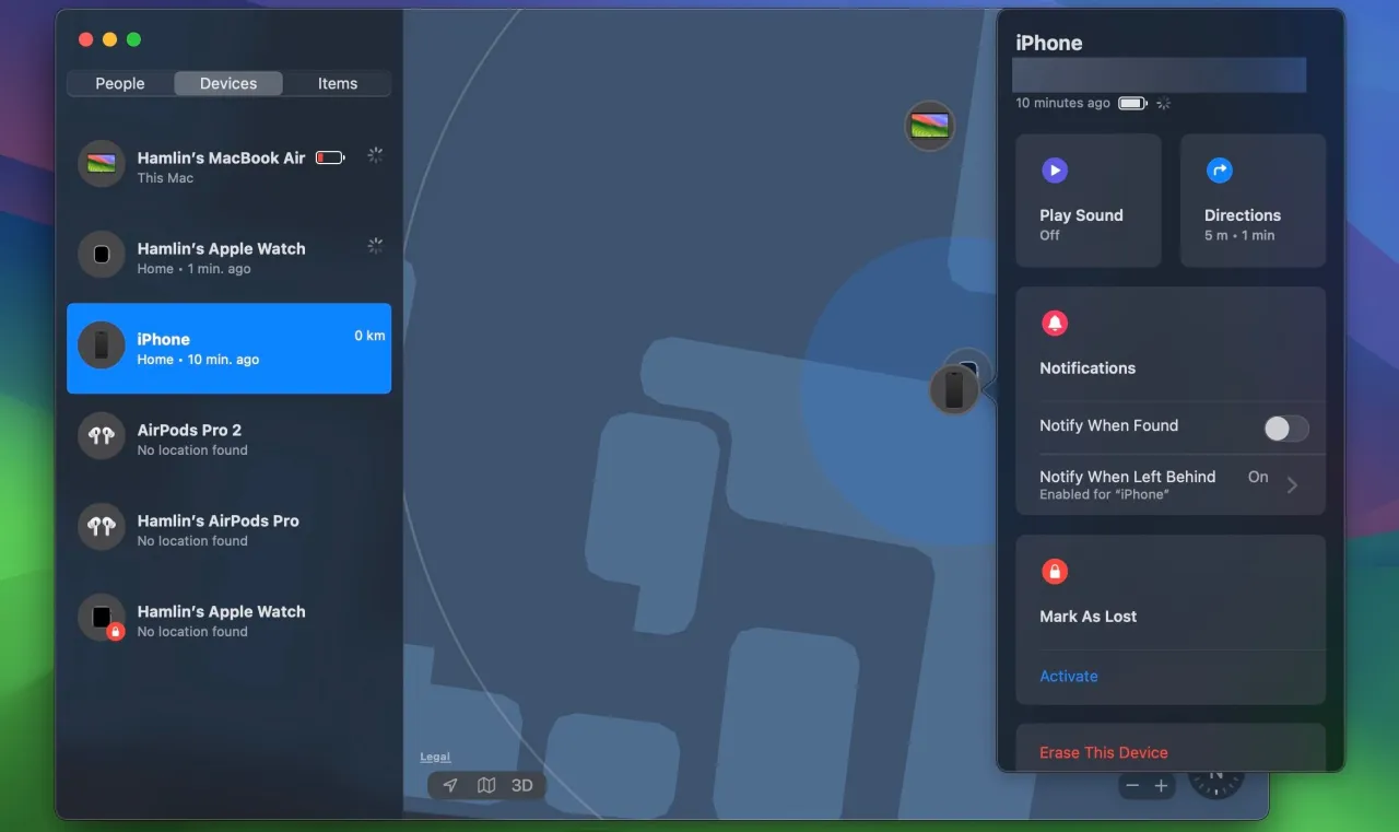 iPhone offline lokalizacja