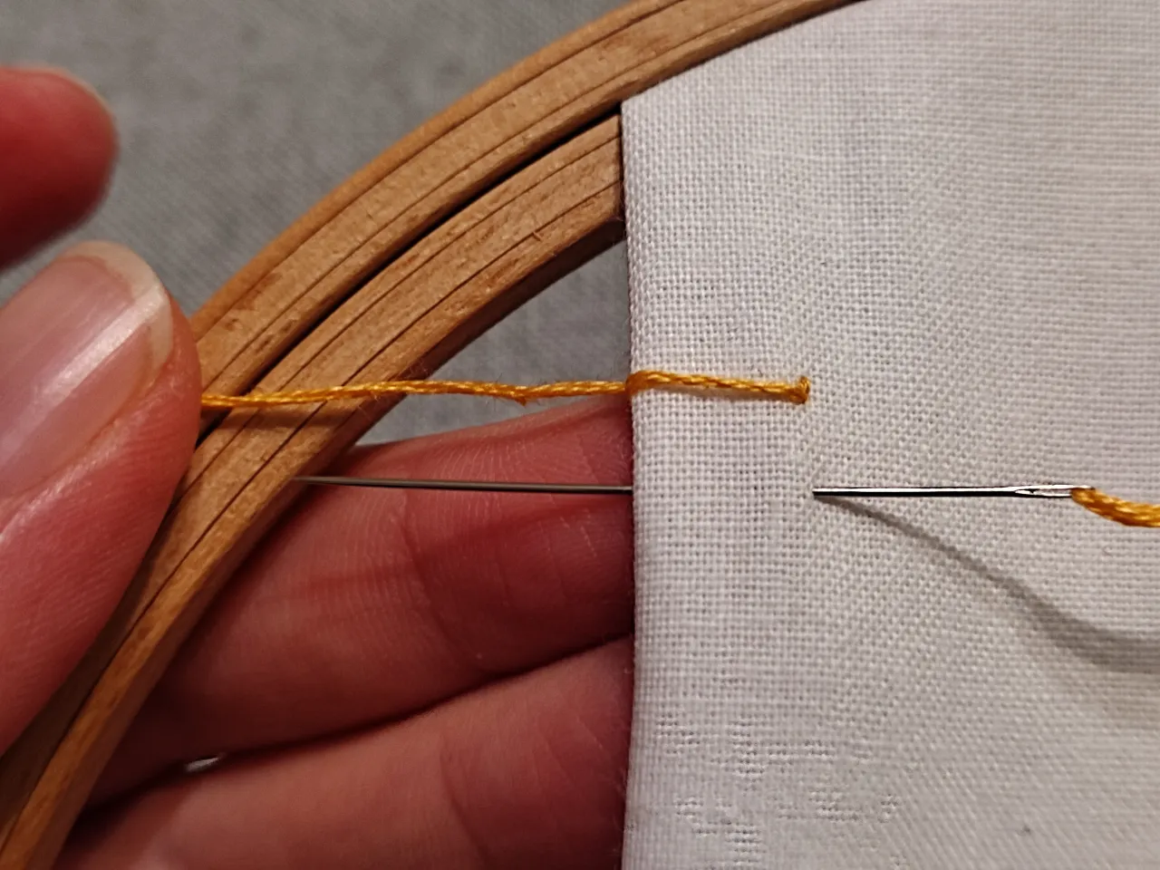 haftowanie ścieg za igłą, ścieg satynowy, ścieg dziergany