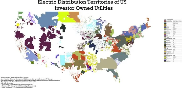 Mapa stan&oacute;w USA z wyr&oacute;żnionymi zarobkami elektryk&oacute;w