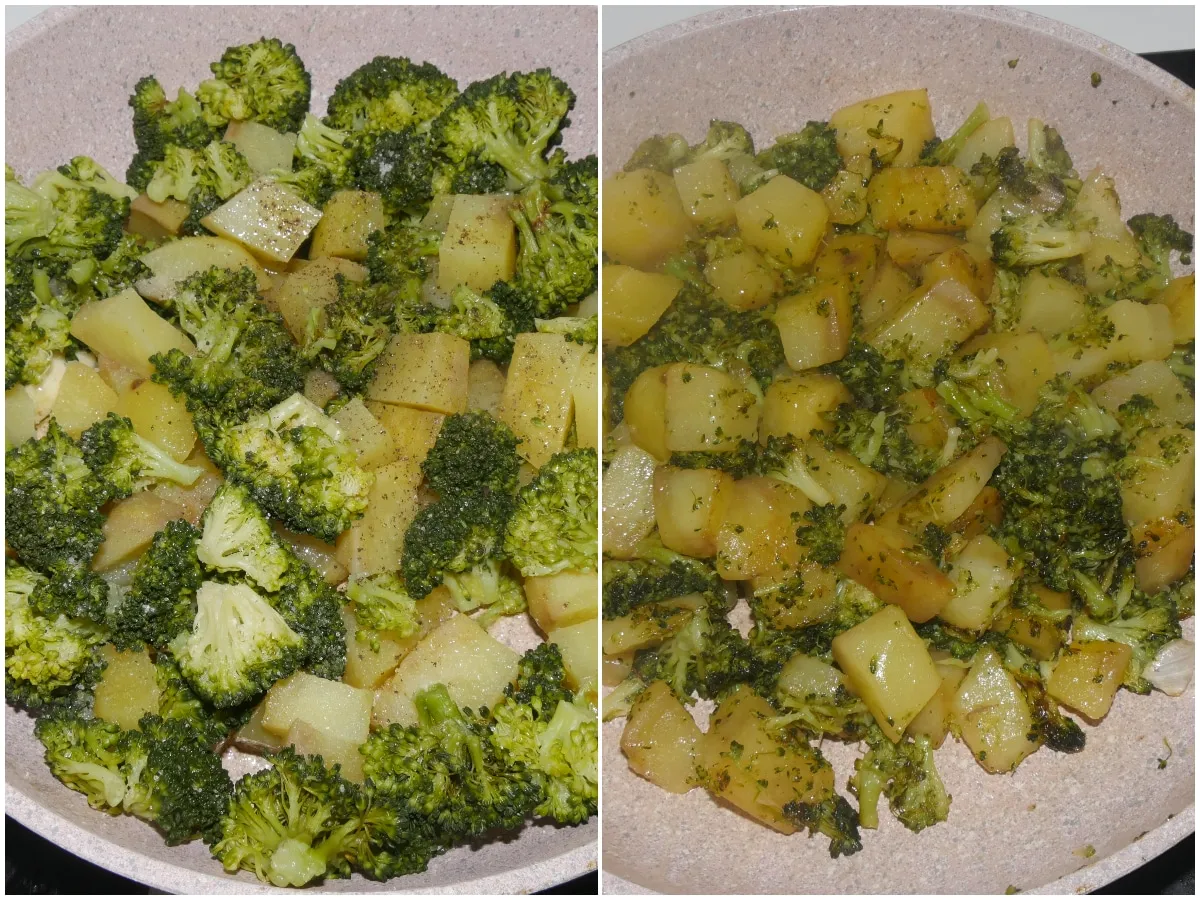 Cottura broccoletti e patate in pentola