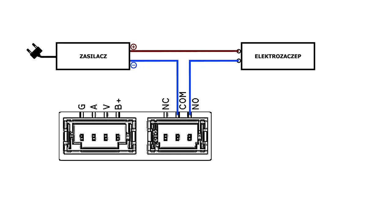 Podłączenie elektrozaczepu schemat