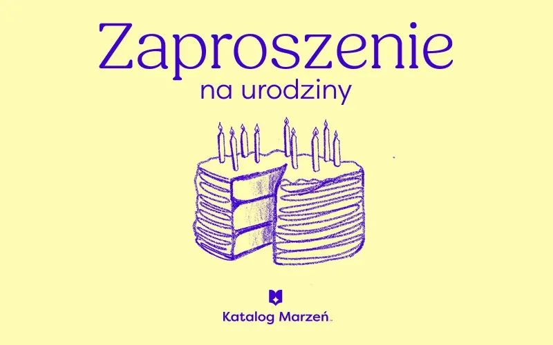 przykładowe zaproszenie urodzinowe z elementami