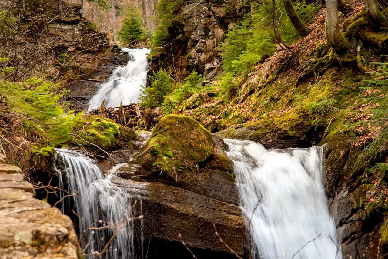 Barania G&oacute;ra szlak niebieski Kaskady Rodła