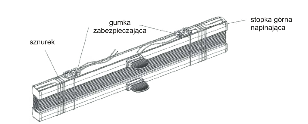 wymiana sznurka w żaluzji drewnianej schemat