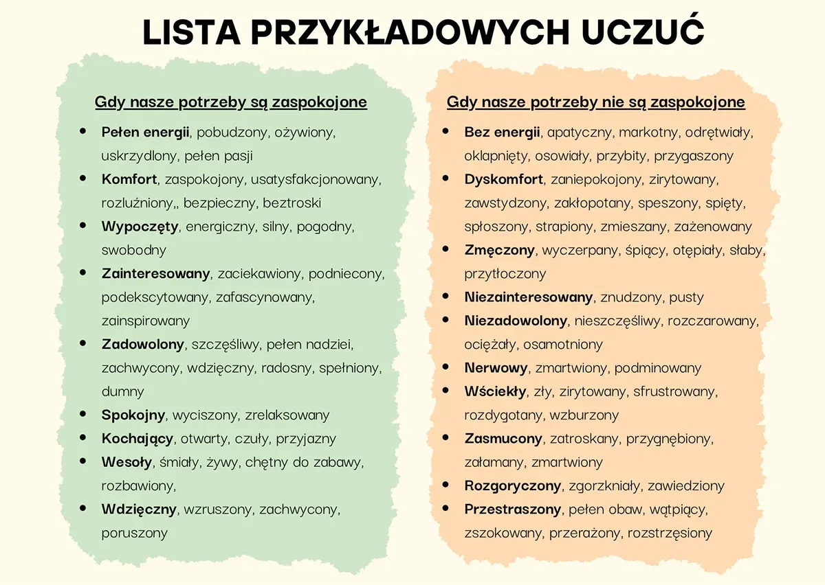 emocje i potrzeby NVC grafika