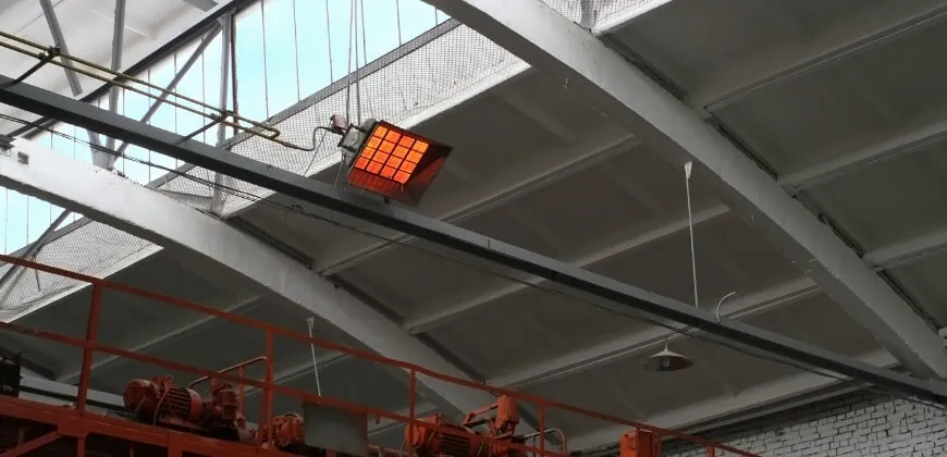 Ogrzewanie strefowe warsztat, promienniki podczerwieni, kurtyna powietrzna brama