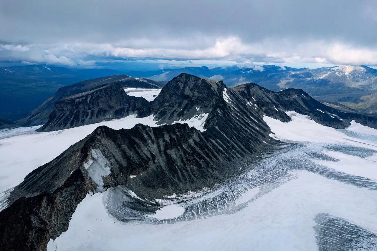Galdhøpiggen Bergpanorama Sommer Jotunheimen Norwegen