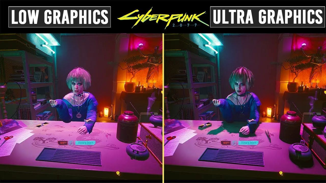 Cyberpunk 2077 por&oacute;wnanie grafiki niskie wysokie