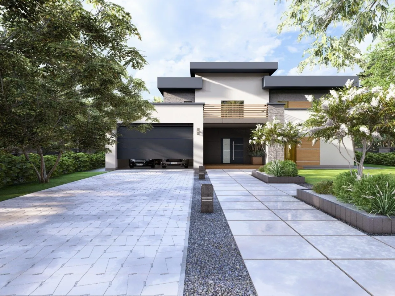 Wizualizacja klinowania kostki brukowej