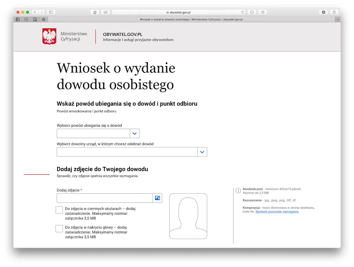 wniosek dowód osobisty online gov.pl
