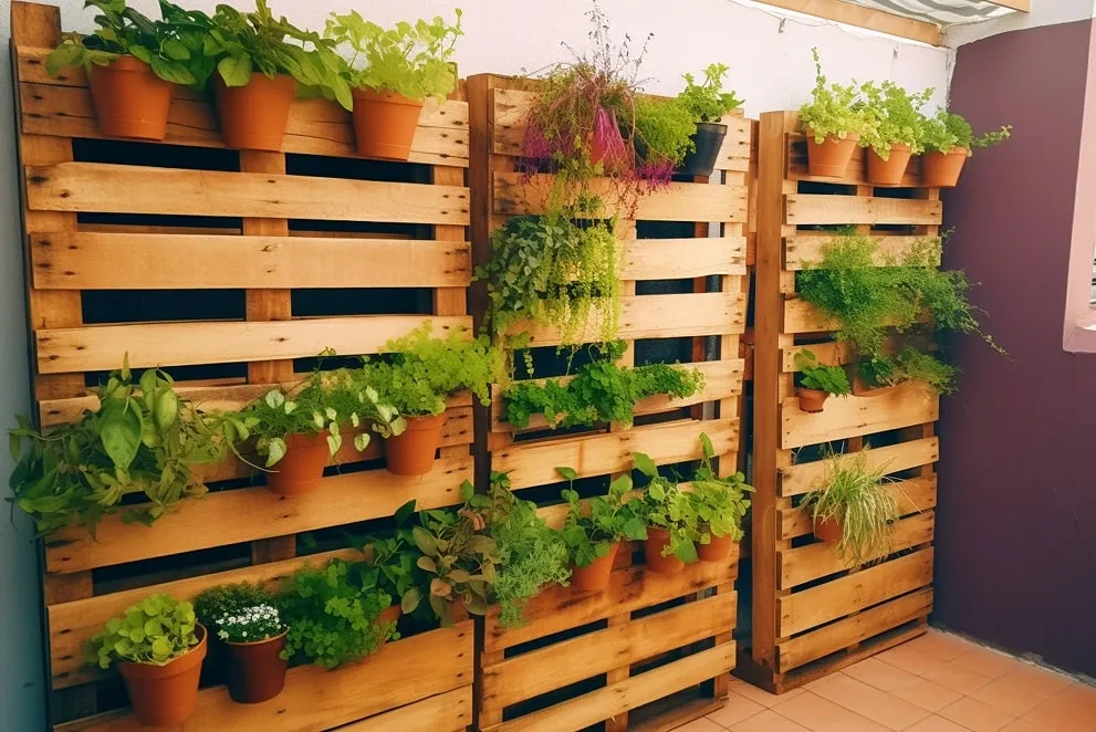 ogród ze starych desek inspiracje