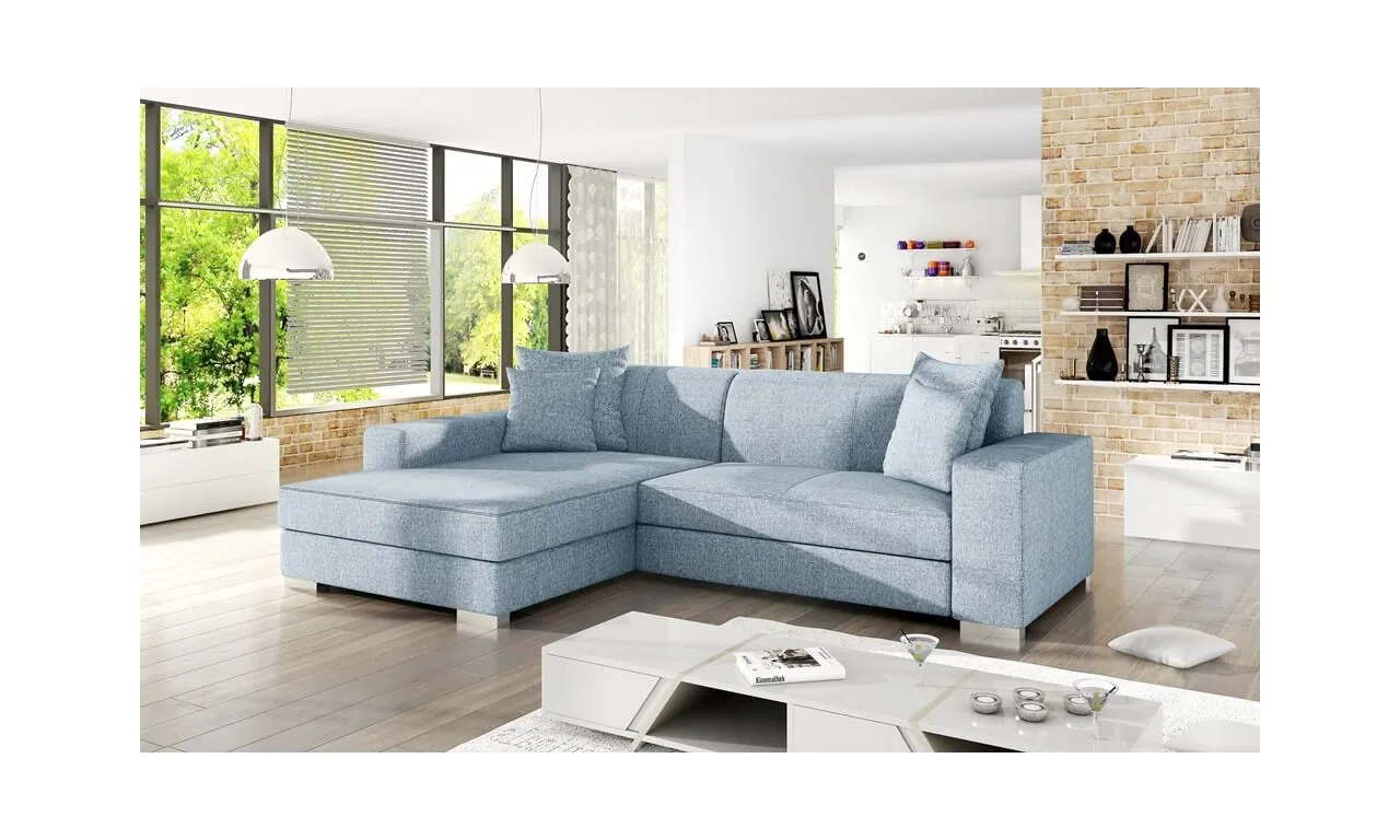 Por&oacute;wnanie sofy narożnika i kanapy modułowej w salonie