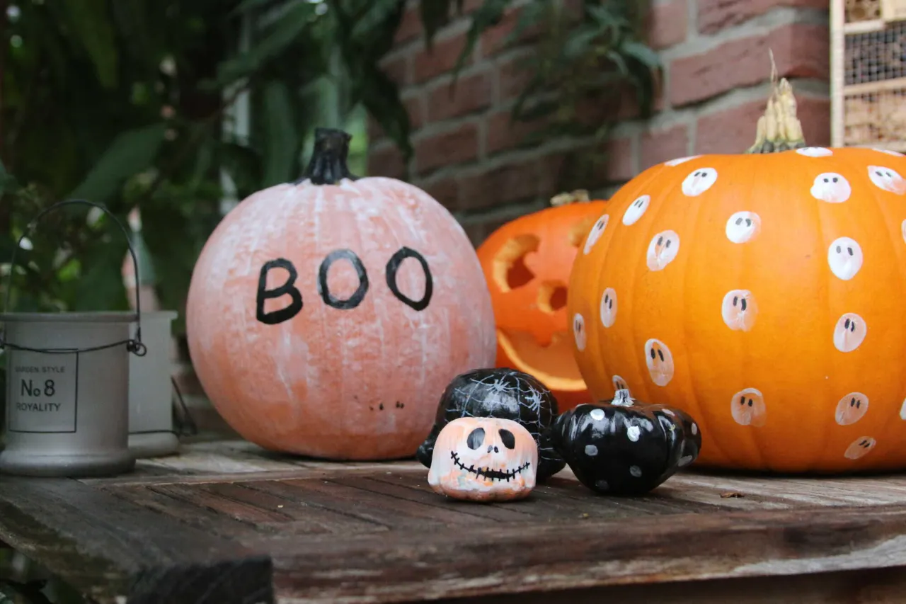 Bemalte K&uuml;rbisse einfache Ideen