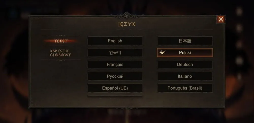 Diablo Immortal polski interfejs
