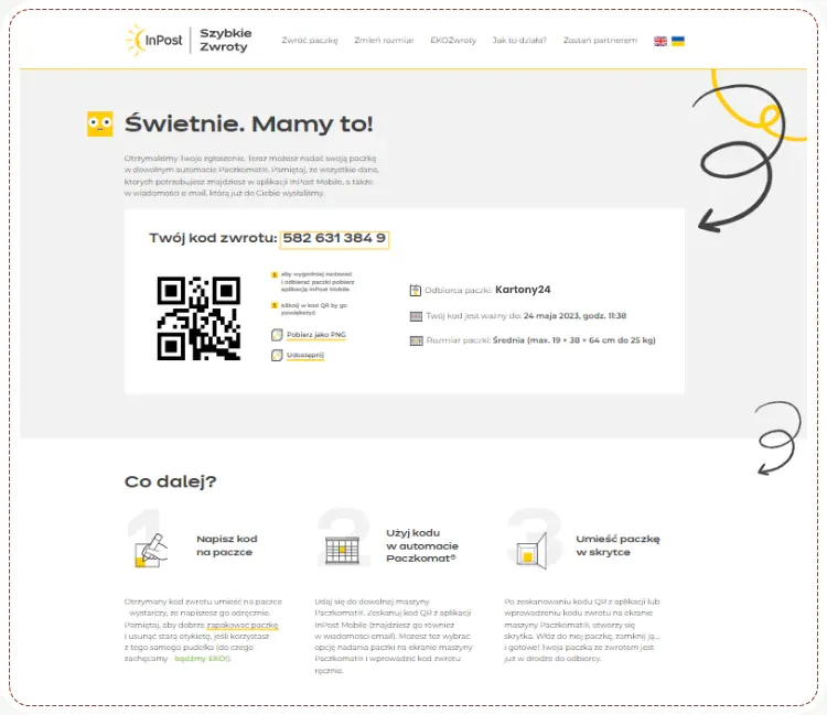 zwrot paczki kurier, zwrot pieniędzy