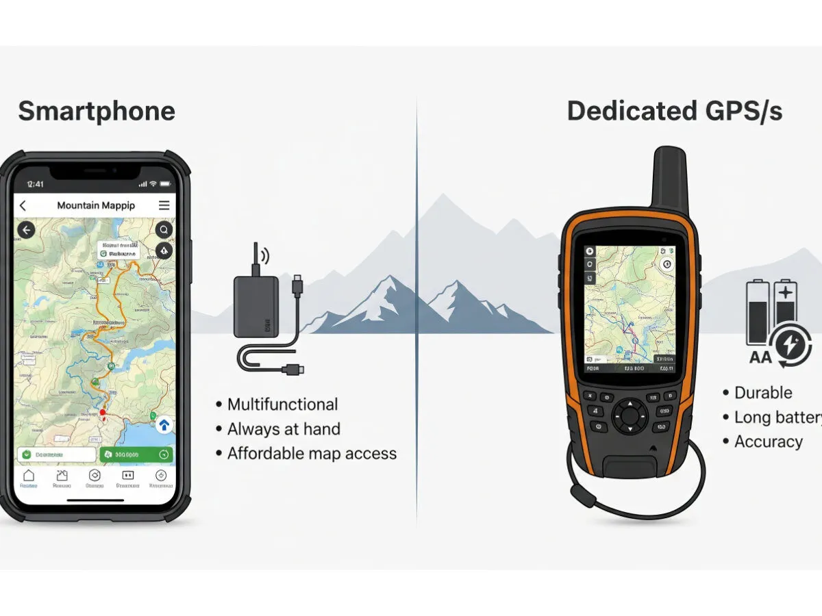 Kompas cyfrowy w smartfonie i mapa