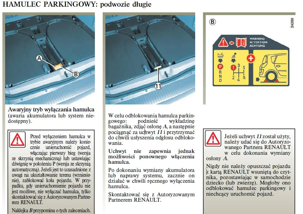 Zdjęcie Bezpiecznik hamulca ręcznego Renault Scenic 2 - Regulacja, wymiana, diagnostyka